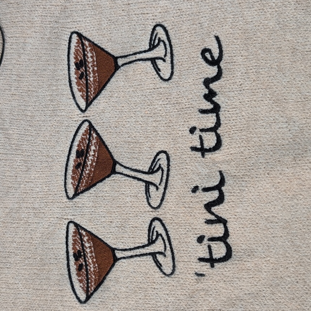 Nicole Miller Espresso Martini Crew Neck Sweater Size Med - Picture 7 of 10